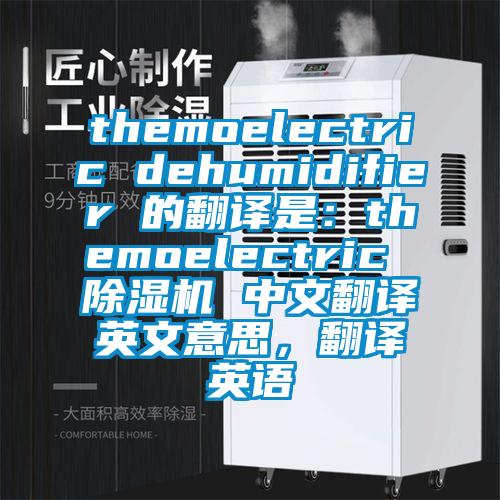 themoelectric dehumidifier 的翻譯是：themoelectric 除濕機(jī) 中文翻譯英文意思，翻譯英語(yǔ)