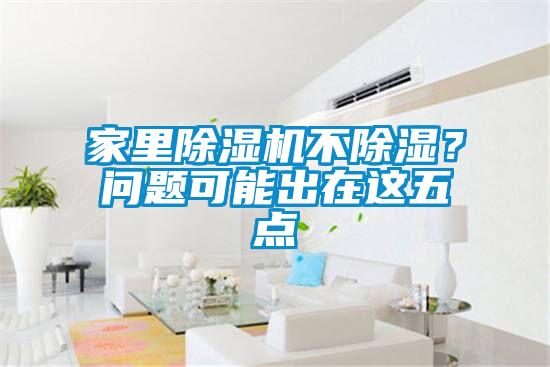 家里除濕機不除濕？問題可能出在這五點