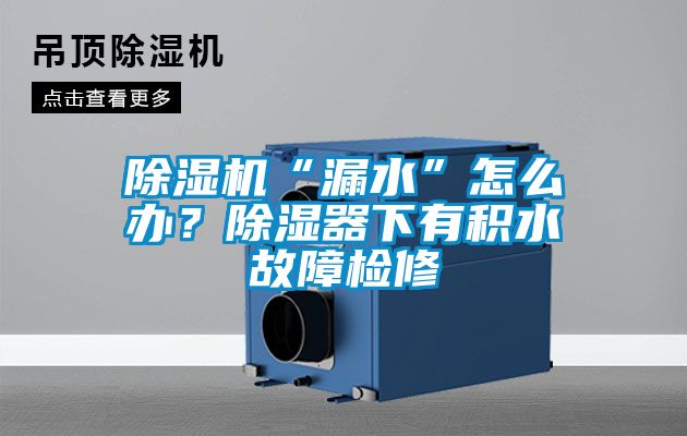 除濕機“漏水”怎么辦？除濕器下有積水故障檢修