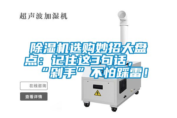 除濕機(jī)選購妙招大盤點：記住這3句話，“剁手”不怕踩雷！